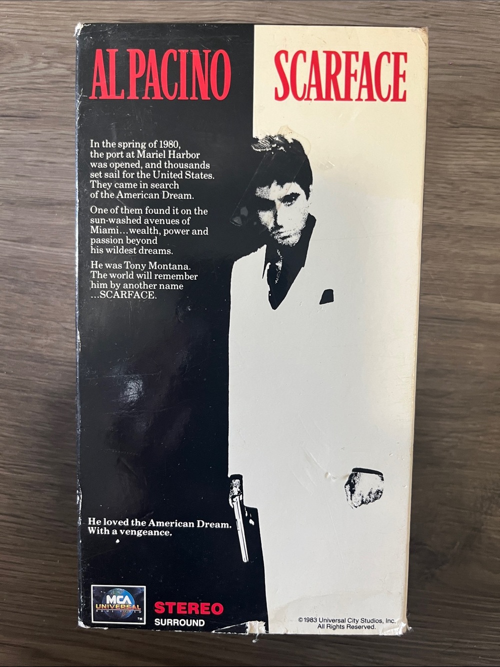 VHS Universal Scarface Al Pacino Poster style 2 tape gangster Academy Award